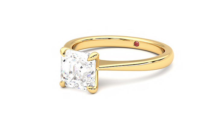 Taylor & Hart Elysium Asscher Engagement Ring 360 degree image 25