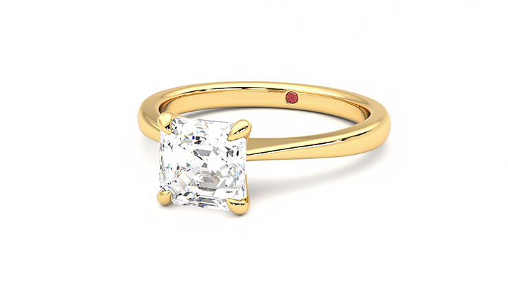 Taylor & Hart Elysium Asscher Engagement Ring 360 degree image 26
