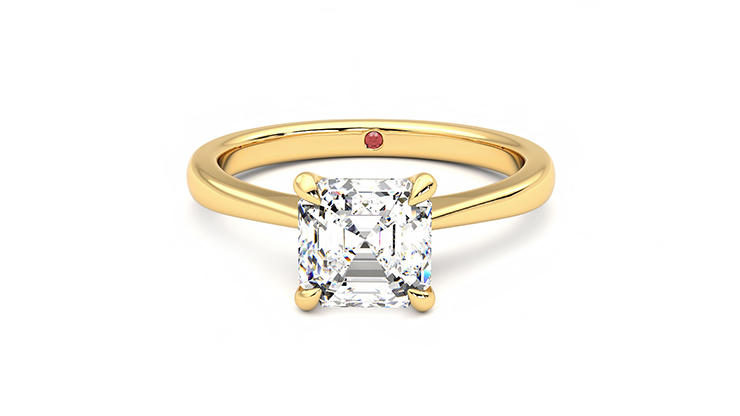Taylor & Hart Elysium Asscher Engagement Ring 360 degree image 29