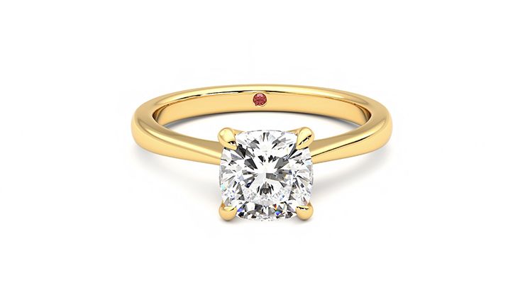 Taylor & Hart Elysium Cushion Engagement Ring 360 degree image 1