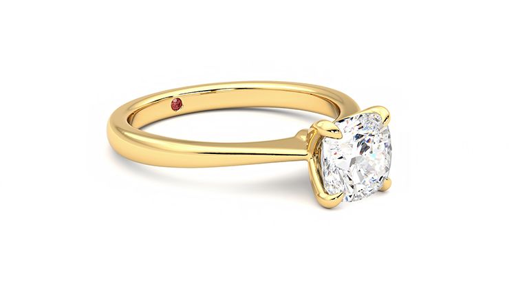 Taylor & Hart Elysium Cushion Engagement Ring 360 degree image 6