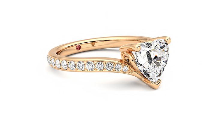 Taylor & Hart Embrace Heart Engagement Ring 360 degree image 5