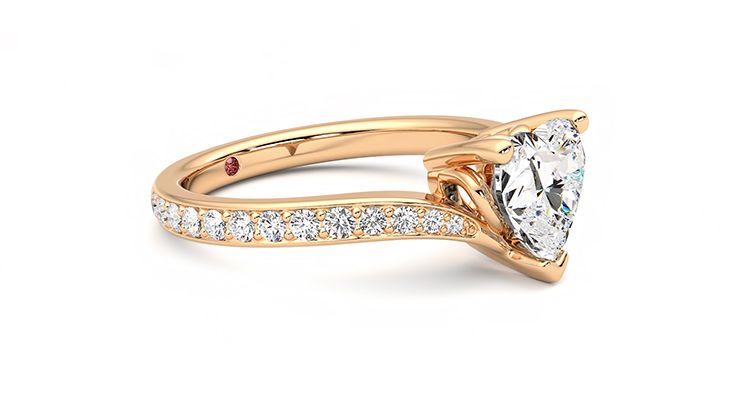 Taylor & Hart Embrace Heart Engagement Ring 360 degree image 6