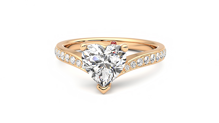 Rose shaped 2024 diamond ring