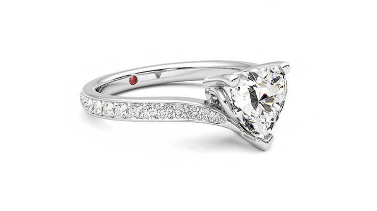 Taylor & Hart Embrace Heart Engagement Ring 360 degree image 5