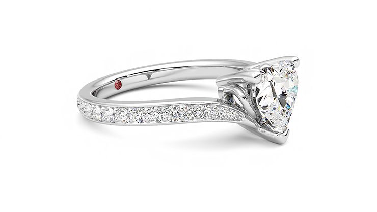 Taylor & Hart Embrace Heart Engagement Ring 360 degree image 6