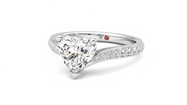 Taylor & Hart Embrace Heart Engagement Ring 360 degree image 25