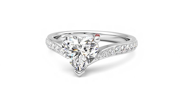 Taylor & Hart Embrace Heart Engagement Ring 360 degree image 26