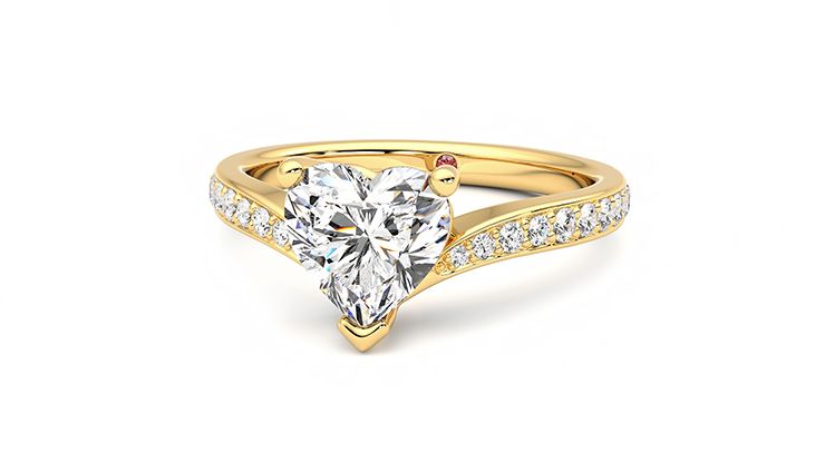 Taylor & Hart Embrace Heart Engagement Ring 360 degree image 26