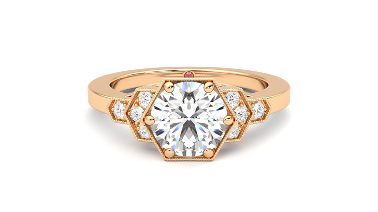 Taylor & Hart Encircle Round Engagement Ring 360 degree image 0