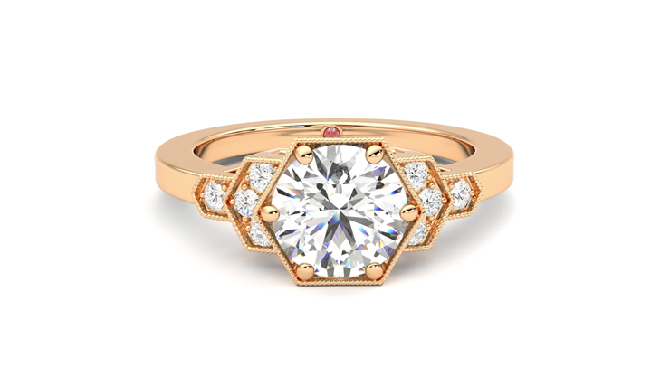 Taylor & Hart Encircle Round Engagement Ring 360 degree image 1