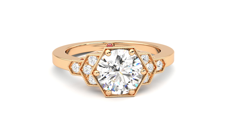 Taylor & Hart Encircle Round Engagement Ring 360 degree image 2