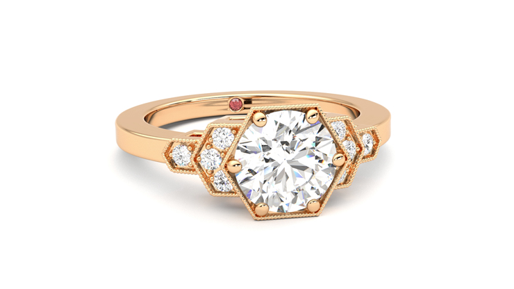 Taylor & Hart Encircle Round Engagement Ring 360 degree image 3
