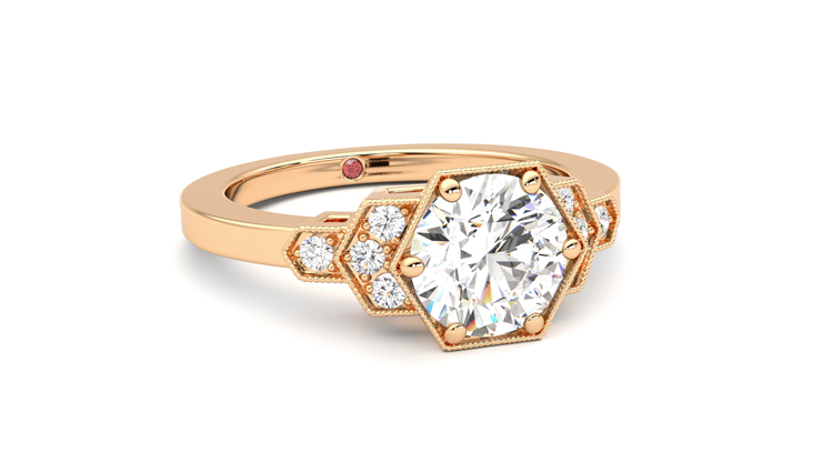 Taylor & Hart Encircle Round Engagement Ring 360 degree image 4