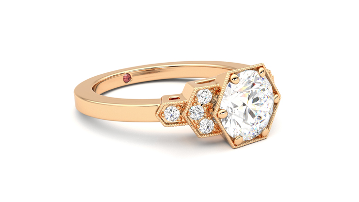 Taylor & Hart Encircle Round Engagement Ring 360 degree image 6