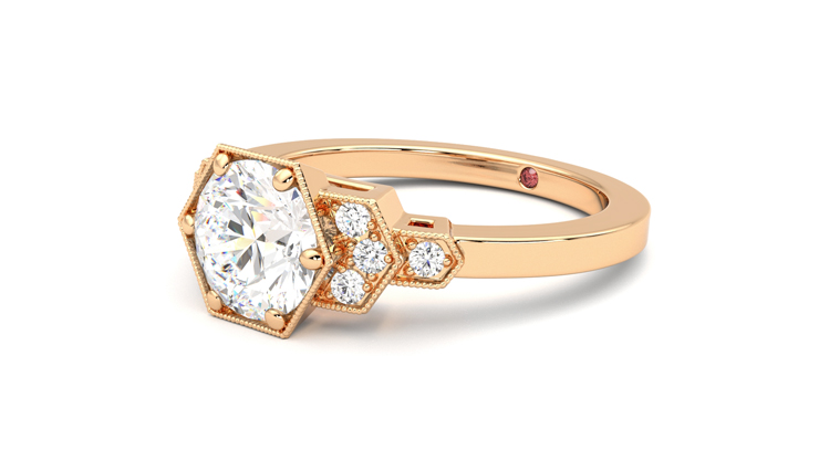Taylor & Hart Encircle Round Engagement Ring 360 degree image 24