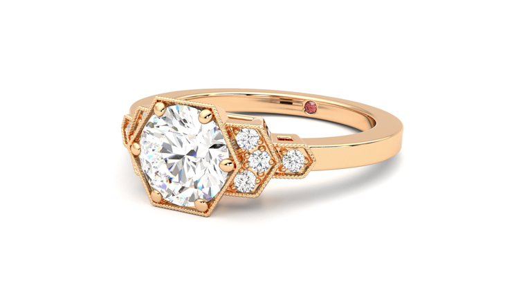 Taylor & Hart Encircle Round Engagement Ring 360 degree image 25