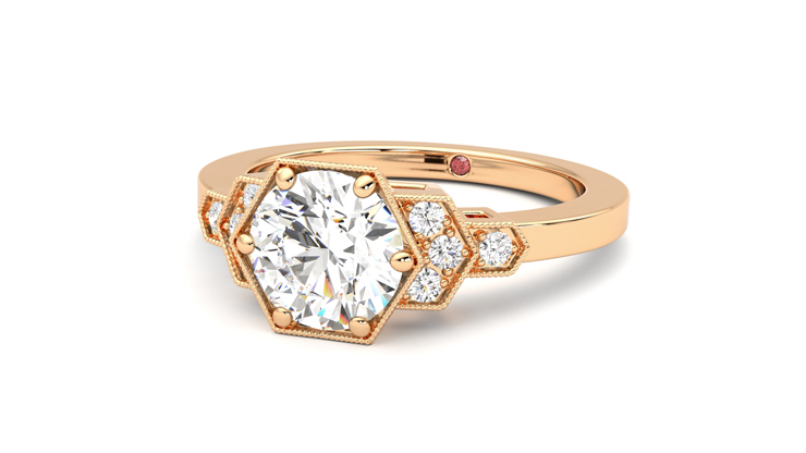 Taylor & Hart Encircle Round Engagement Ring 360 degree image 26