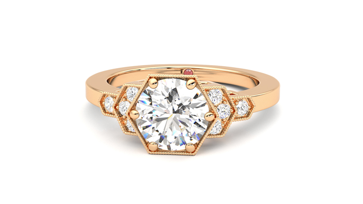 Taylor & Hart Encircle Round Engagement Ring 360 degree image 28