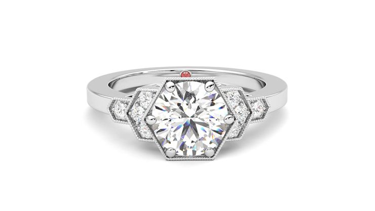 Taylor & Hart Encircle Round Engagement Ring 360 degree image 1