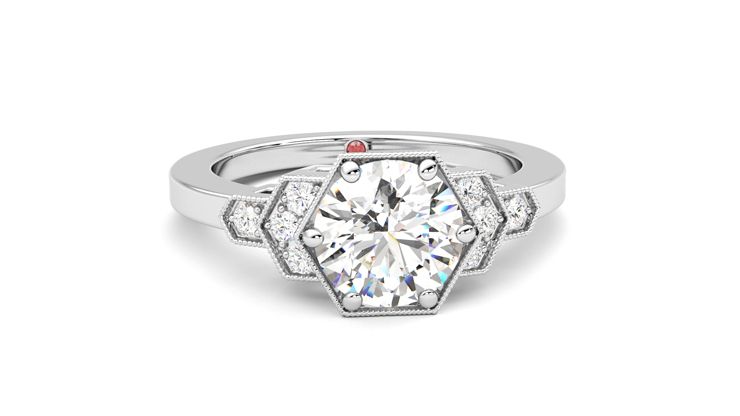 Taylor & Hart Encircle Round Engagement Ring 360 degree image 2