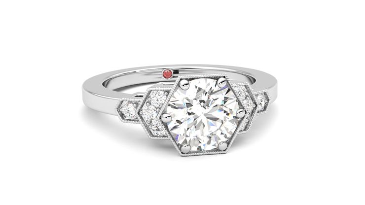 Taylor & Hart Encircle Round Engagement Ring 360 degree image 3