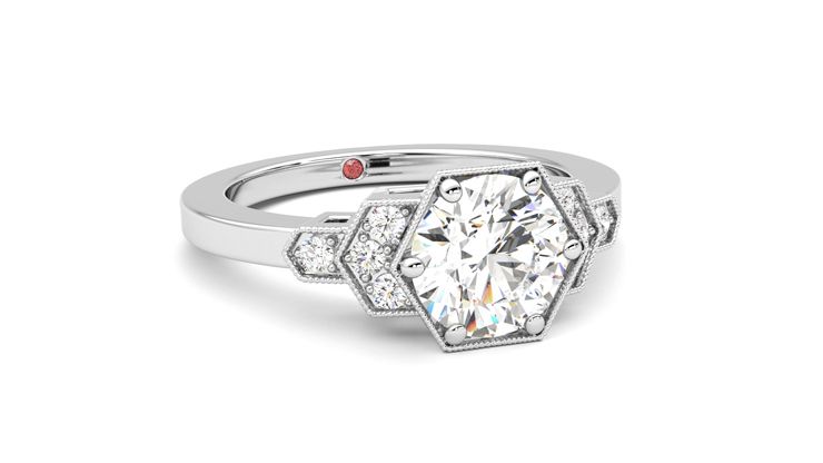 Taylor & Hart Encircle Round Engagement Ring 360 degree image 4