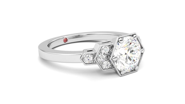 Taylor & Hart Encircle Round Engagement Ring 360 degree image 6
