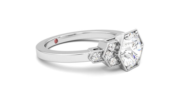 Taylor & Hart Encircle Round Engagement Ring 360 degree image 7