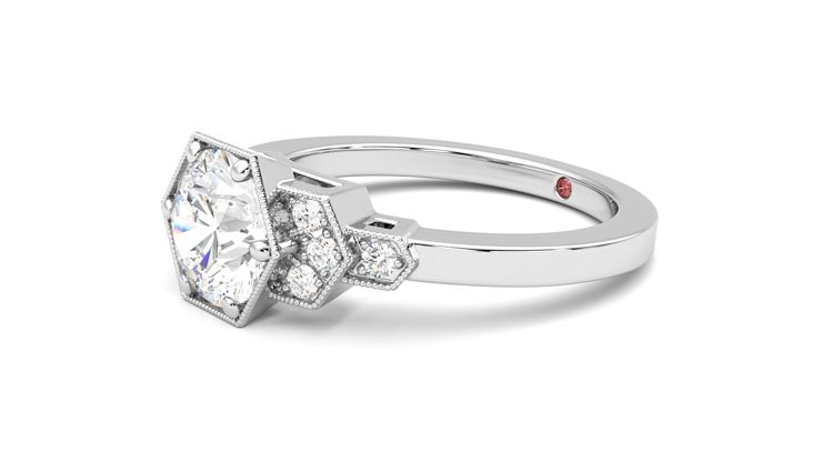 Taylor & Hart Encircle Round Engagement Ring 360 degree image 23