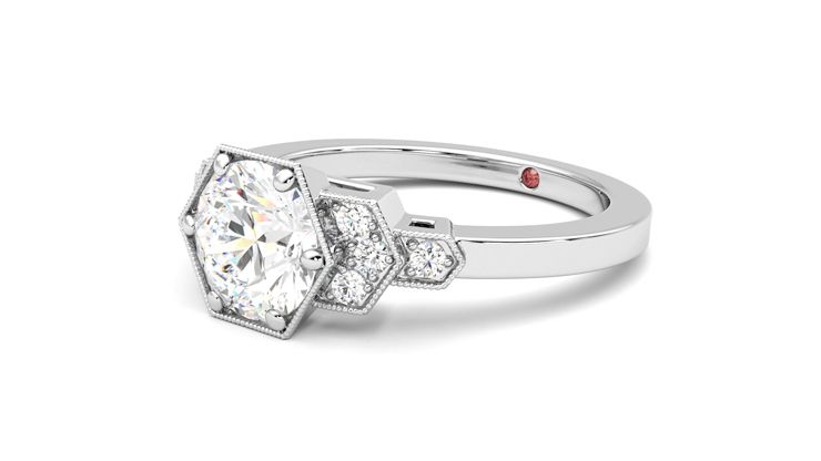 Taylor & Hart Encircle Round Engagement Ring 360 degree image 24