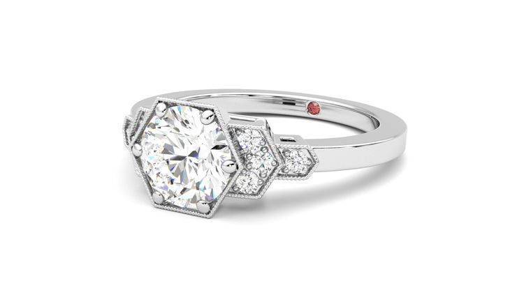Taylor & Hart Encircle Round Engagement Ring 360 degree image 25