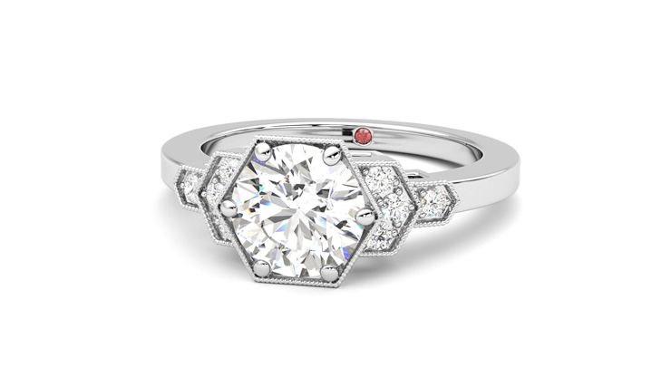 Taylor & Hart Encircle Round Engagement Ring 360 degree image 27