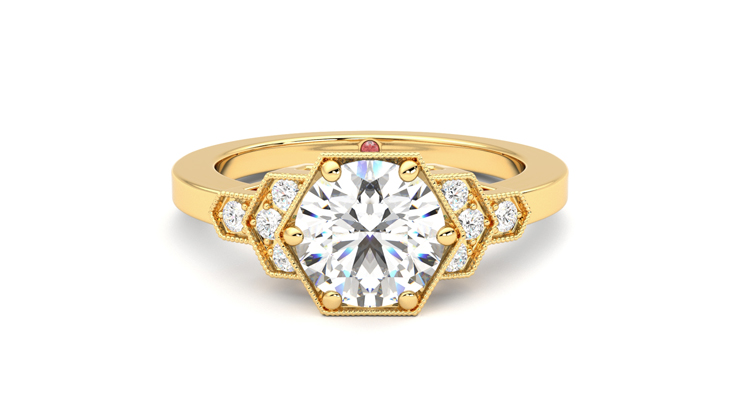 Taylor & Hart Encircle Round Engagement Ring 360 degree image 0