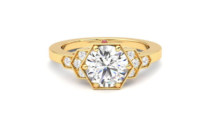 Taylor & Hart Encircle Round Engagement Ring 360 degree image 1