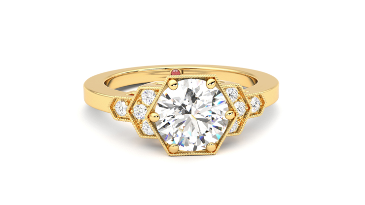 Taylor & Hart Encircle Round Engagement Ring 360 degree image 2
