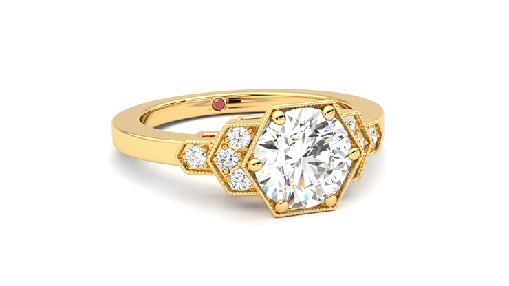 Taylor & Hart Encircle Round Engagement Ring 360 degree image 4