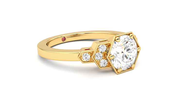 Taylor & Hart Encircle Round Engagement Ring 360 degree image 6