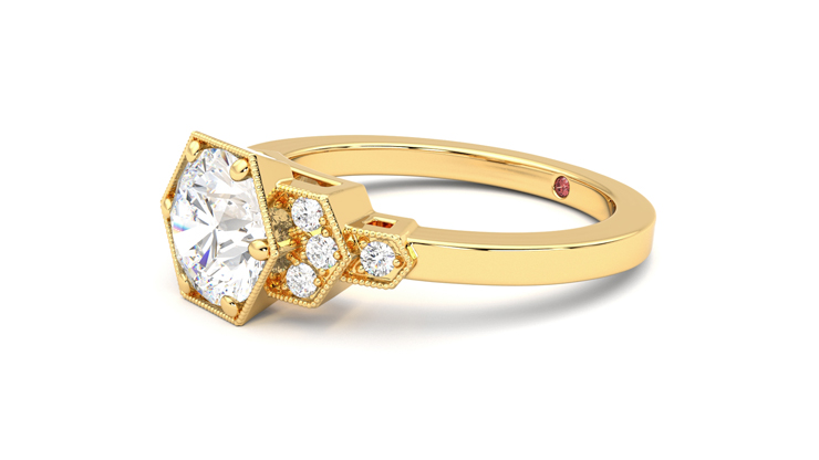 Taylor & Hart Encircle Round Engagement Ring 360 degree image 23
