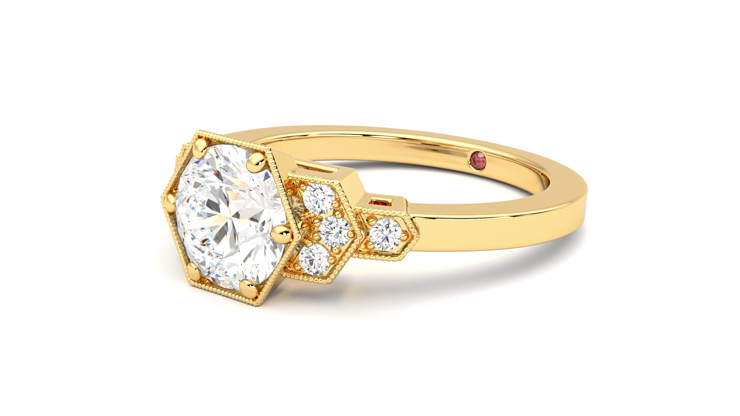 Taylor & Hart Encircle Round Engagement Ring 360 degree image 24