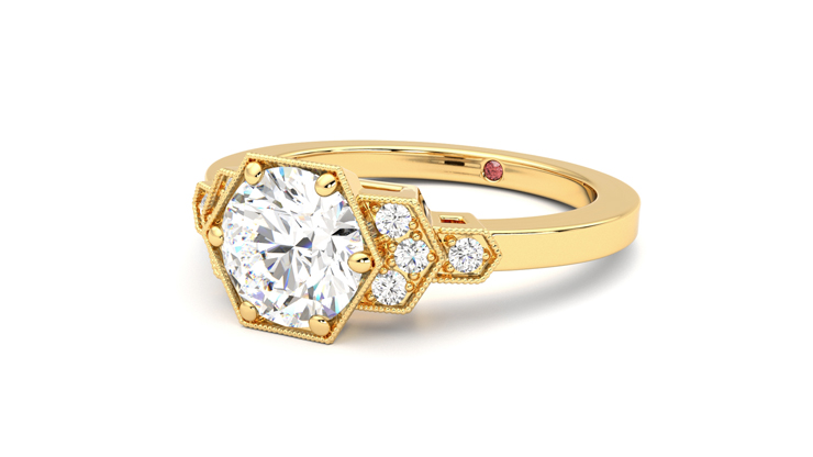 Taylor & Hart Encircle Round Engagement Ring 360 degree image 25