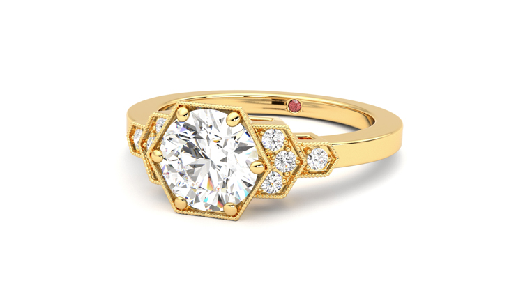 Taylor & Hart Encircle Round Engagement Ring 360 degree image 26