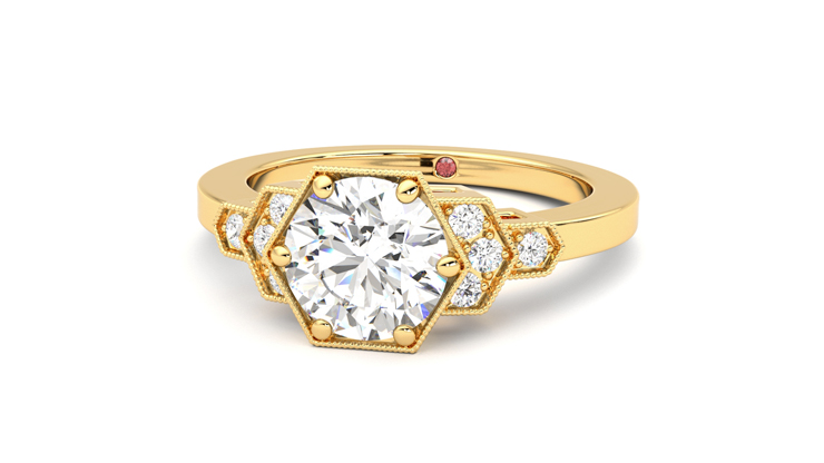 Taylor & Hart Encircle Round Engagement Ring 360 degree image 27