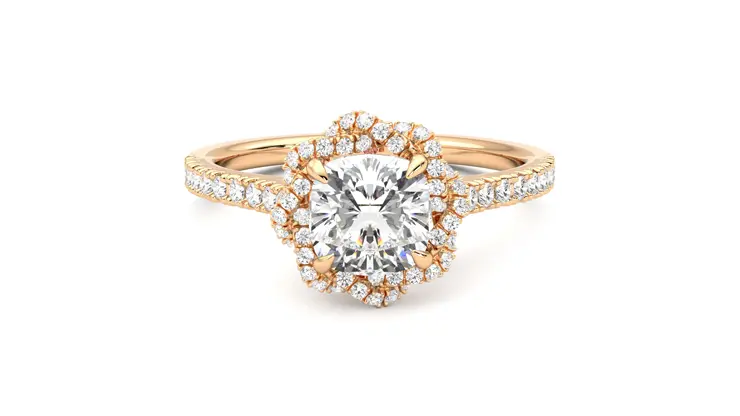 Taylor & Hart Entwine Cushion Engagement Ring 360 detail 01