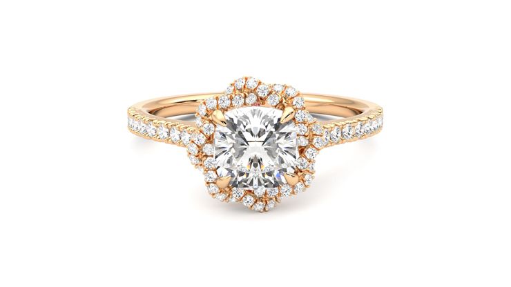 Taylor & Hart Entwine Cushion Engagement Ring 360 degree image 0