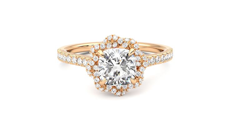 Taylor & Hart Entwine Cushion Engagement Ring 360 degree image 1