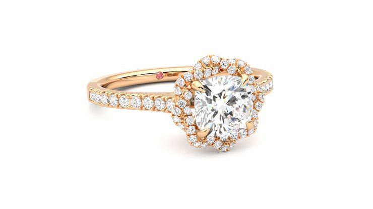 Taylor & Hart Entwine Cushion Engagement Ring 360 degree image 4