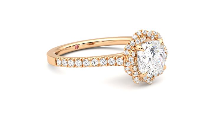 Taylor & Hart Entwine Cushion Engagement Ring 360 degree image 6