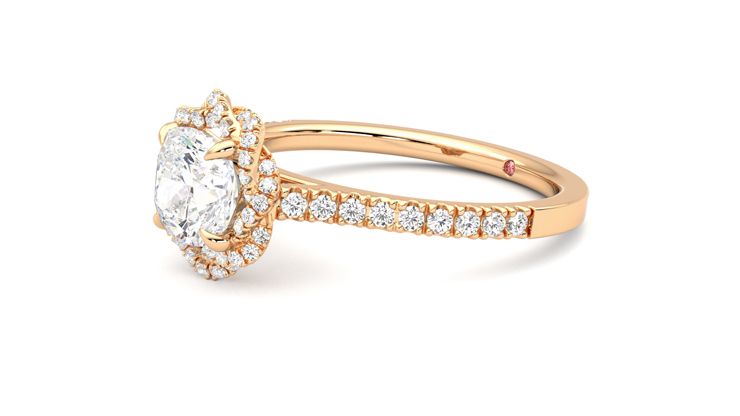 Taylor & Hart Entwine Cushion Engagement Ring 360 degree image 23