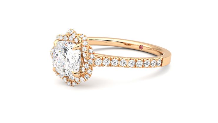 Taylor & Hart Entwine Cushion Engagement Ring 360 degree image 24